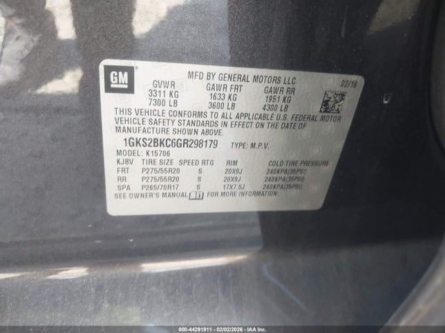 2016 GMC YUKON 1GKS2BKC6GR298179 Photo 8