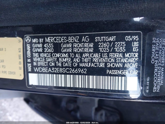 1995 MERCEDES-BENZ E WDBEA32E8SC266962 Photo 8