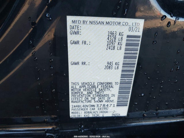 2021 NISSAN ALTIMA 1N4BL4DV3MN378471 Photo 8