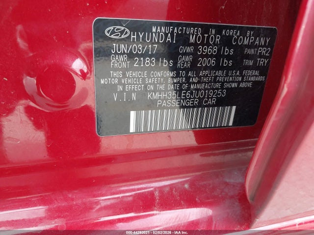 KMHH35LE6JU019253 Hyundai ELANTRA GT