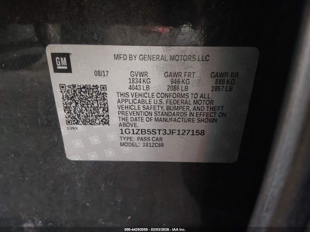 Продаж на аукціоні авто 2018 Chevrolet Malibu 1ls, vin: 1G1ZB5ST3JF127158, номер лоту: 44292059