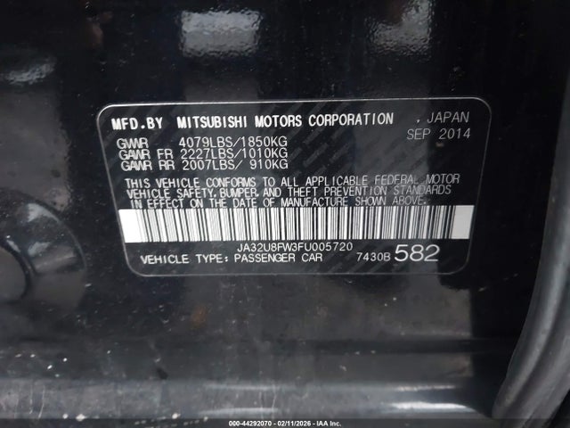 2015 MITSUBISHI LANCER JA32U8FW3FU005720 Photo 8