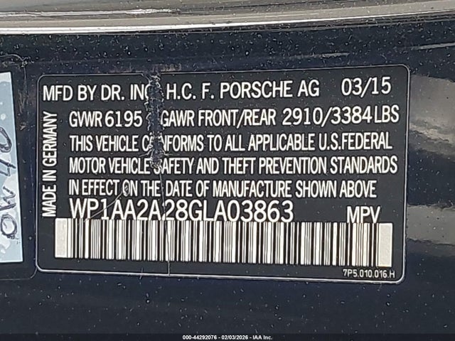 2016 PORSCHE CAYENNE WP1AA2A28GLA03863 Photo 8