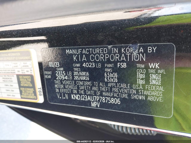 Продаж на аукціоні авто 2023 Kia Soul Lx, vin: KNDJ23AU7P7875806, номер лоту: 44292112