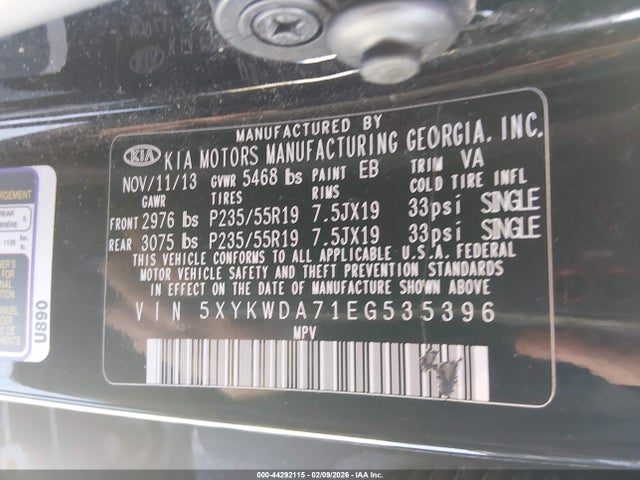 2014 KIA SORENTO 5XYKWDA71EG535396 Photo 8