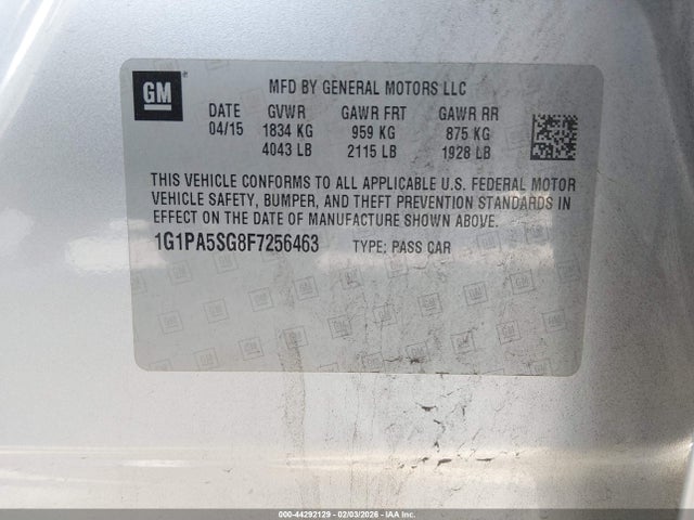 1G1PA5SG8F7256463 Chevrolet Cruze Ls Auto