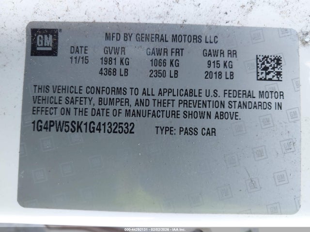 1G4PW5SK1G4132532 Buick Verano Sport Touring Group