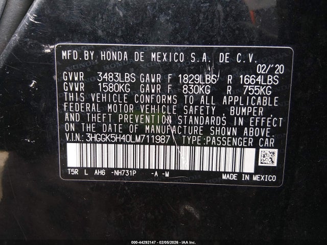 2020 HONDA FIT 3HGGK5H40LM711987 Photo 8