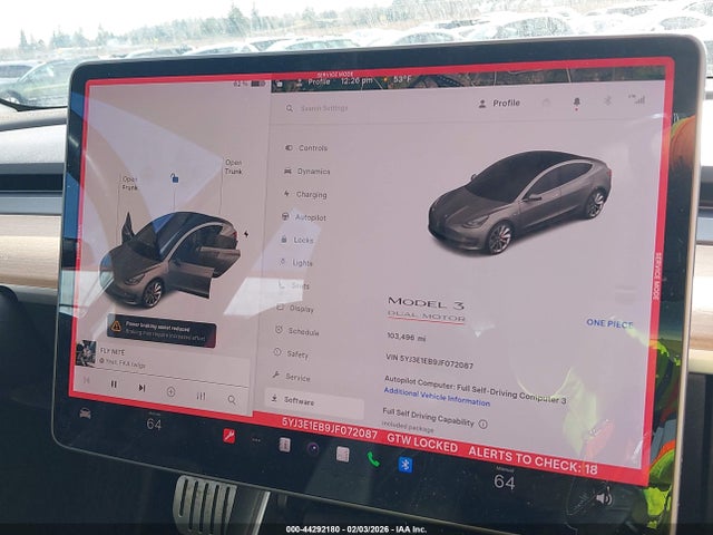 Aukcja sprzedaży 2018 Tesla Model 3 Long Range/performance, vin: 5YJ3E1EB9JF072087, numer aukcji: 44292180