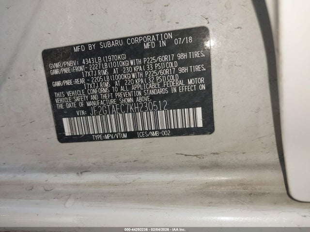 Subaru Crosstrek 2.0i Premium 2019 JF2GTAEC7KH230512 Image 9