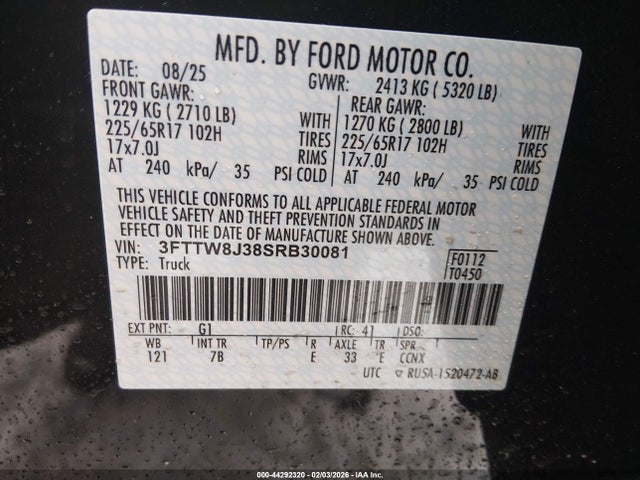 2025 FORD MAVERICK 3FTTW8J38SRB30081 Photo 8