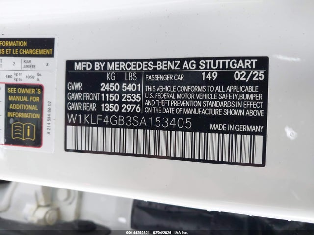 2025 MERCEDES-BENZ E 350 W1KLF4GB3SA153405 Photo 8