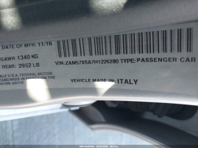 ZAM57XSA7H1226280 Maserati Ghibli