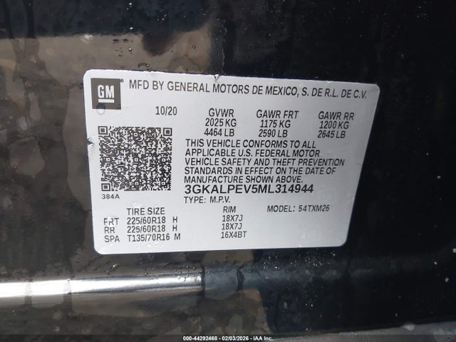 2021 Gmc Terrain Fwd Slt მანქანა იყიდება აუქციონზე, vin: 3GKALPEV5ML314944, აუქციონის ნომერი: 44292468