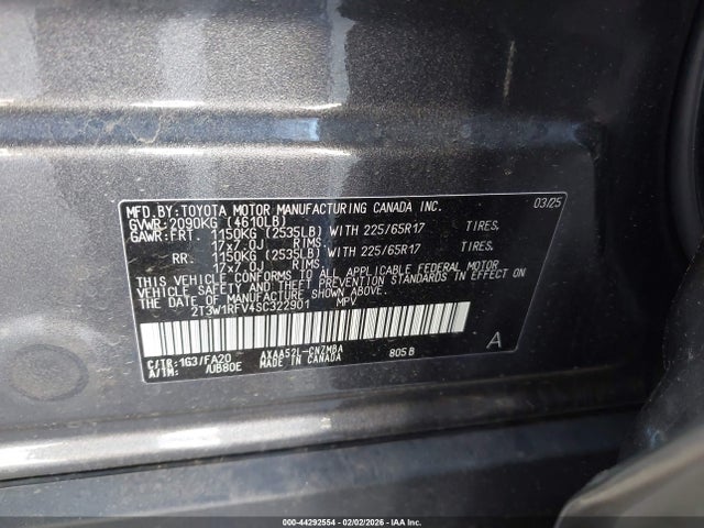 Toyota Rav4 Xle 2025 2T3W1RFV4SC322901 Image 9