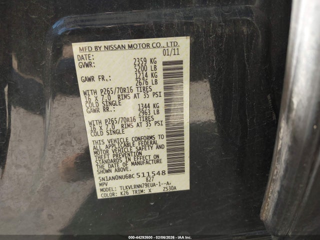 2011 NISSAN XTERRA 5N1AN0NU6BC511548 Photo 8