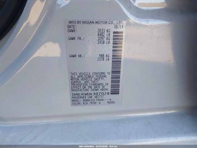 1N4BL4CW6SN307028 Nissan Altima Sr Awd