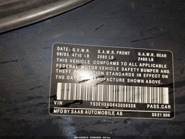2004 SAAB 9-5 YS3EH59G643006328 Photo 8