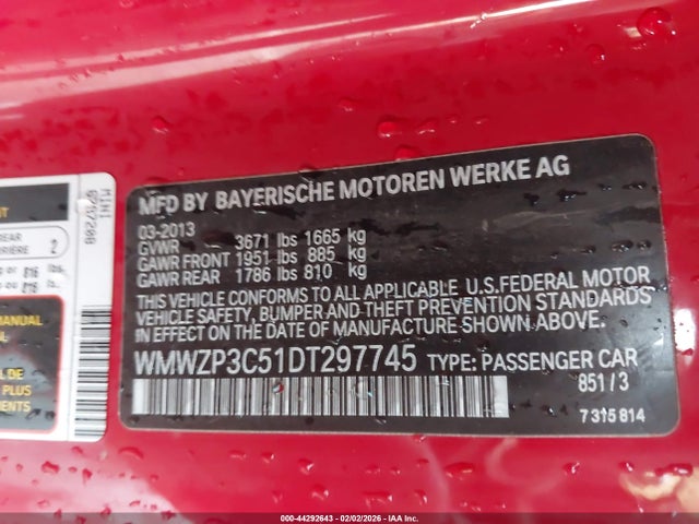 2013 MINI CONVERTIBLE WMWZP3C51DT297745 Photo 8