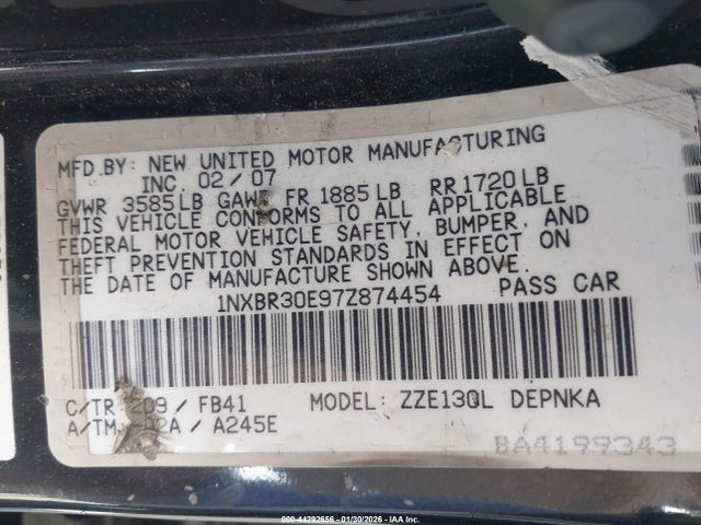 2007 TOYOTA COROLLA 1NXBR30E97Z874454 Photo 8