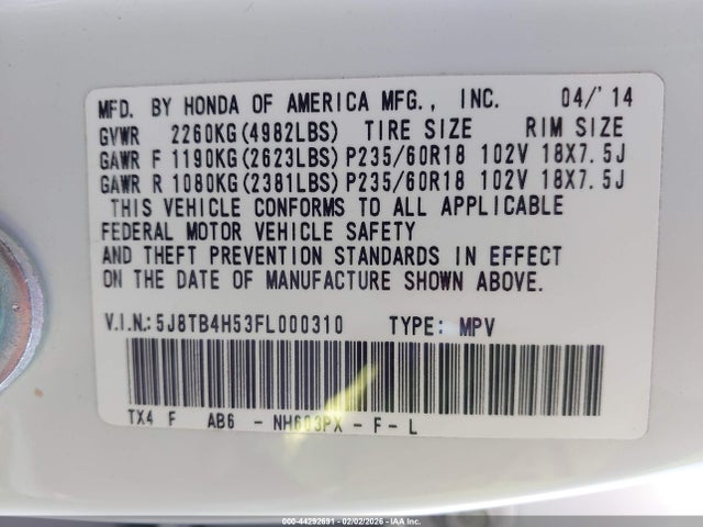 2015 ACURA RDX 5J8TB4H53FL000310 Photo 8