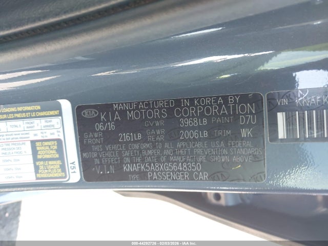 KNAFK5A8XG5648350 KIA FORTE LX