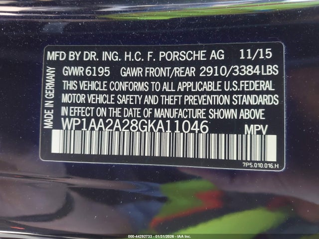 2016 PORSCHE CAYENNE WP1AA2A28GKA11046 Photo 8