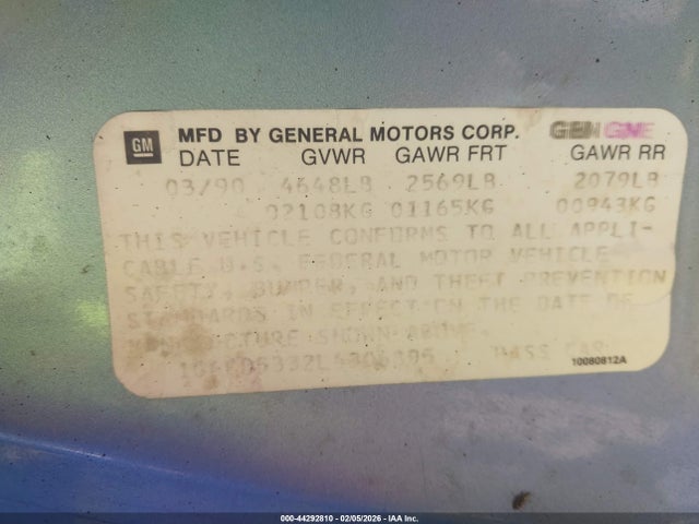1990 CADILLAC DEVILLE 1G6CD5332L4306895 Photo 8