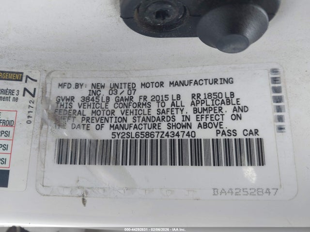 2007 PONTIAC VIBE 5Y2SL65867Z434740 Photo 8