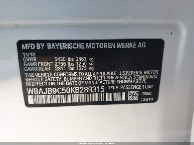 WBAJB9C50KB289315 BMW M550i Xdrive