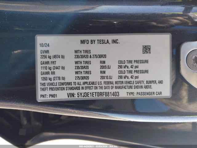 2024 TESLA MODEL 3 5YJ3E1ET0RF881403 Photo 8