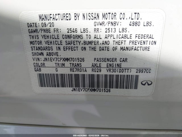 Infiniti Q50 Sensory 2021 JN1EV7CPXMM701526 Image 9