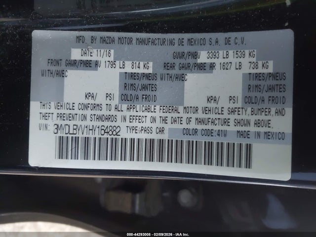 3MYDLBYV1HY164882 Toyota YARIS IA