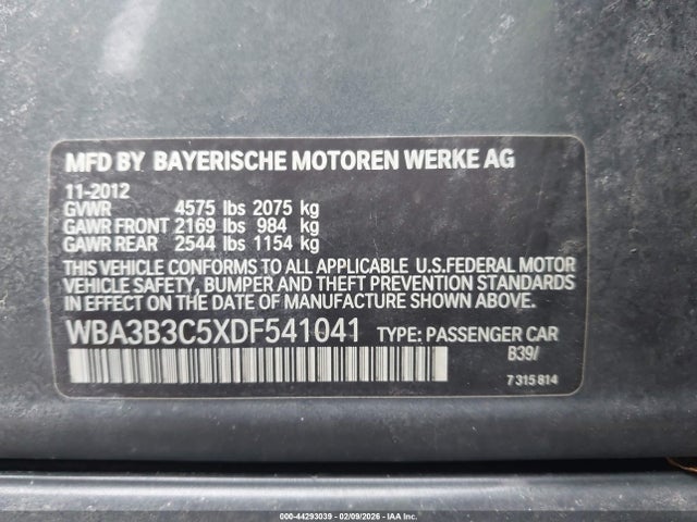 Продаж на аукціоні авто 2013 Bmw 328i Xdrive, vin: WBA3B3C5XDF541041, номер лоту: 44293039