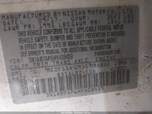 2017 NISSAN SENTRA 3N1AB7AP6HY408459 Photo 8