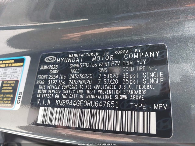 KM8R44GE0RU647651 Hyundai Palisade Sel