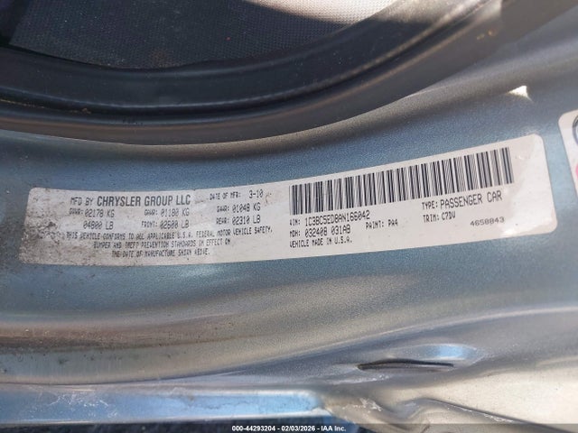 44293204 :رقم المزاد ، 1C3BC5ED8AN166042 vin ، 2010 Chrysler Sebring Touring مزاد بيع