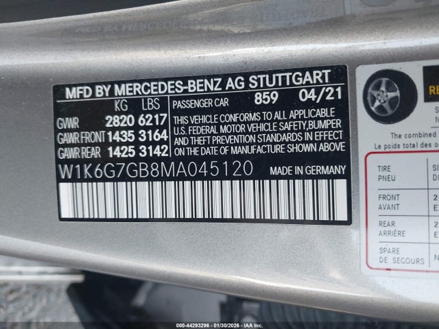 2021 MERCEDES-BENZ S 580 W1K6G7GB8MA045120 Photo 8