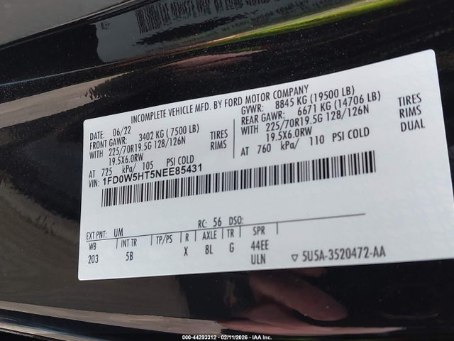 Ford F-550 Chassis Lariat 2022 1FD0W5HT5NEE85431 Image 8