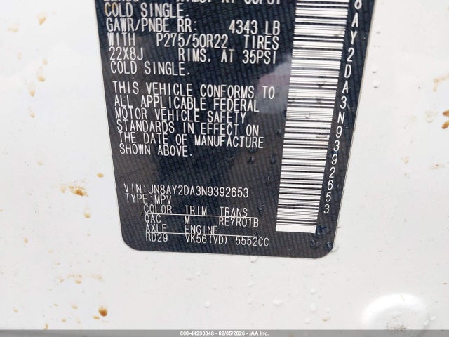 2022 NISSAN ARMADA JN8AY2DA3N9392653 Photo 8