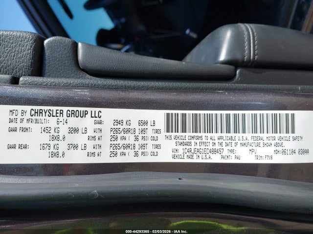 1C4RJEAG1EC488457 Jeep Grand Cherokee Laredo