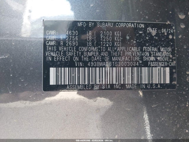 4S3BWAD61S3003034 Subaru Legacy Premium
