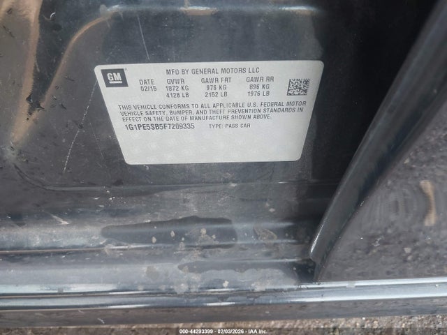 1G1PE5SB5F7209335 Chevrolet Cruze 2lt Auto