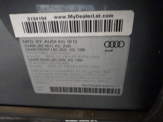 2013 AUDI Q5 WA1WGAFP7DA070721 Photo 8