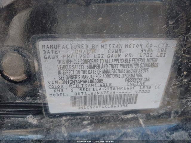 2019 NISSAN VERSA 3N1CN7AP6KL863395 Photo 8