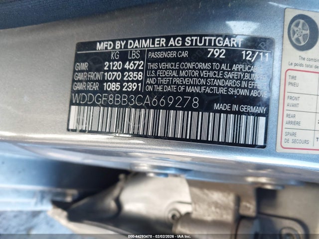 Aukcja sprzedaży 2012 Mercedes-benz C 300 Luxury 4matic, vin: WDDGF8BB3CA669278, numer aukcji: 44293470