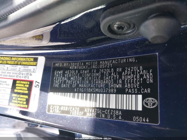 4T1G11BK5MU037989 Toyota Camry Se Awd