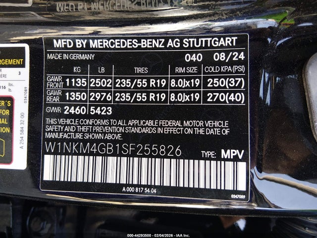 W1NKM4GB1SF255826 Mercedes-Benz Glc 300 Suv