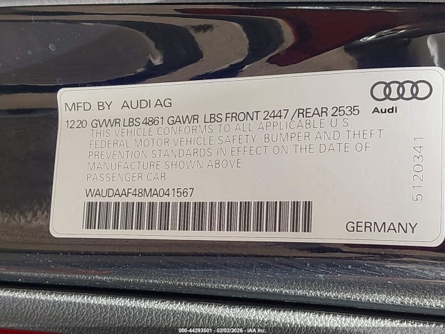 2021 AUDI A4 WAUDAAF48MA041567 Photo 8