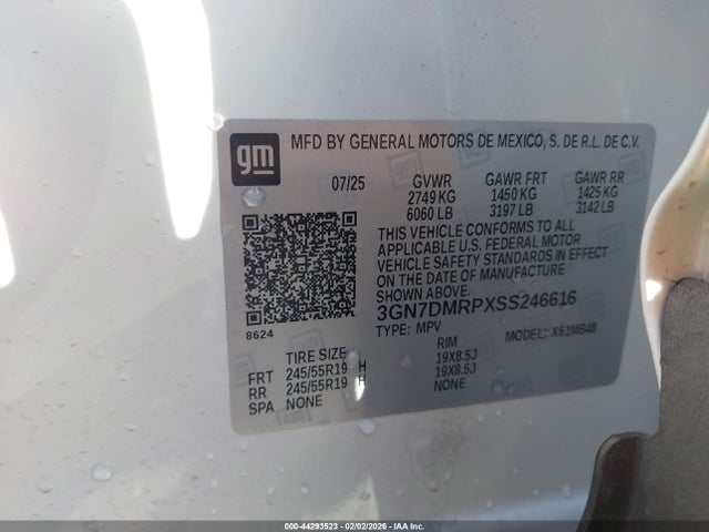3GN7DMRPXSS246616 Chevrolet Equinox Ev Lt 1